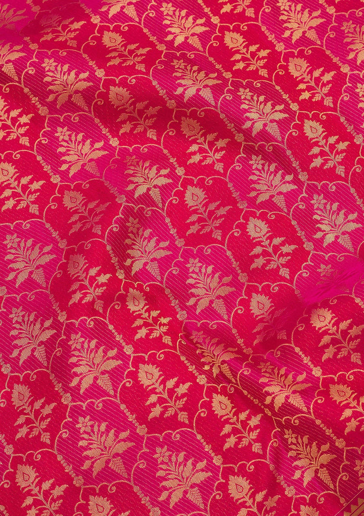 Rani Pink Zariwork Pure Silk Saree