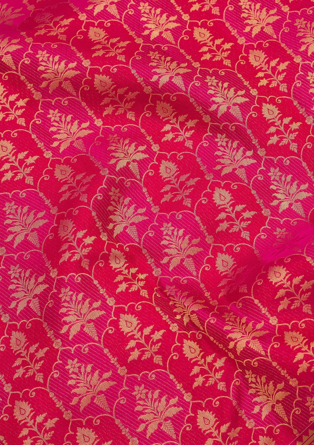 Rani Pink Zariwork Pure Silk Saree