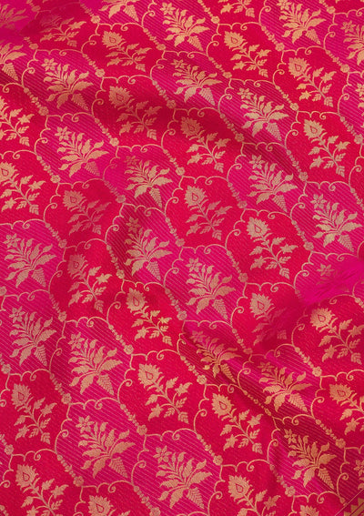 Rani Pink Zariwork Pure Silk Saree