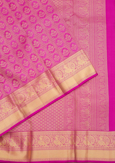 Rani Pink Zariwork Pure Silk Saree