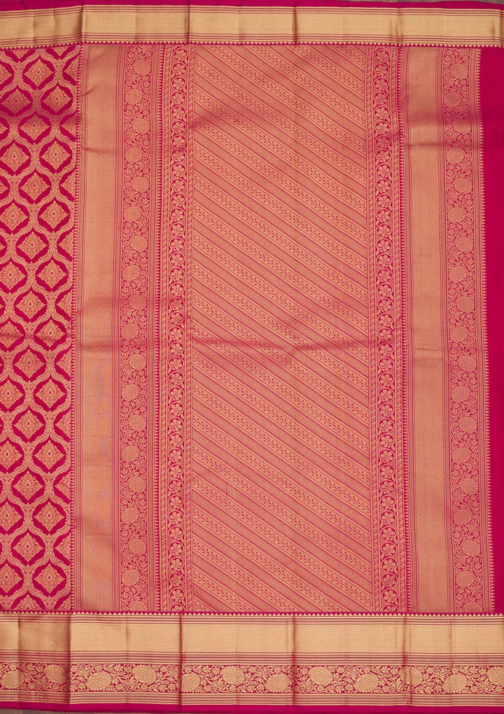 Rani Pink Zariwork Pure Silk Saree