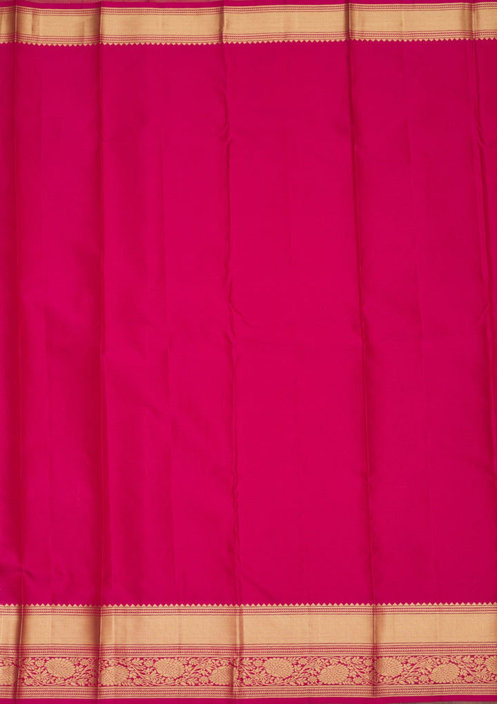 Rani Pink Zariwork Pure Silk Saree