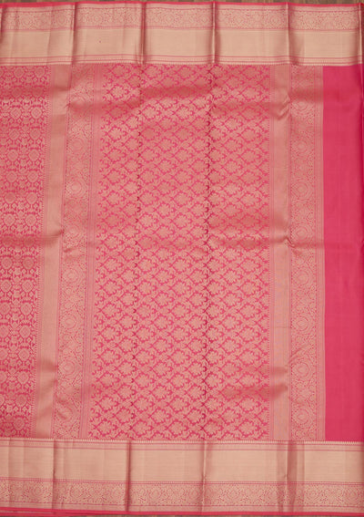 Rani Pink Zariwork Pure Silk Saree-Koskii