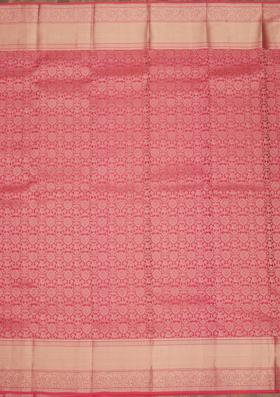 Rani Pink Zariwork Pure Silk Saree-Koskii