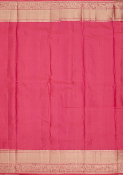 Rani Pink Zariwork Pure Silk Saree-Koskii