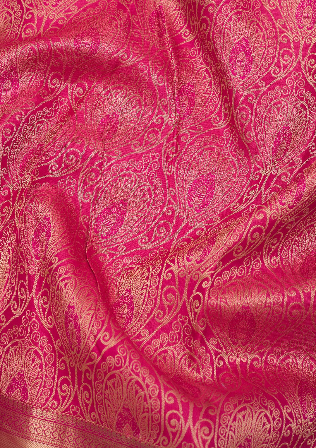 Rani Pink Zariwork Pure Silk Saree