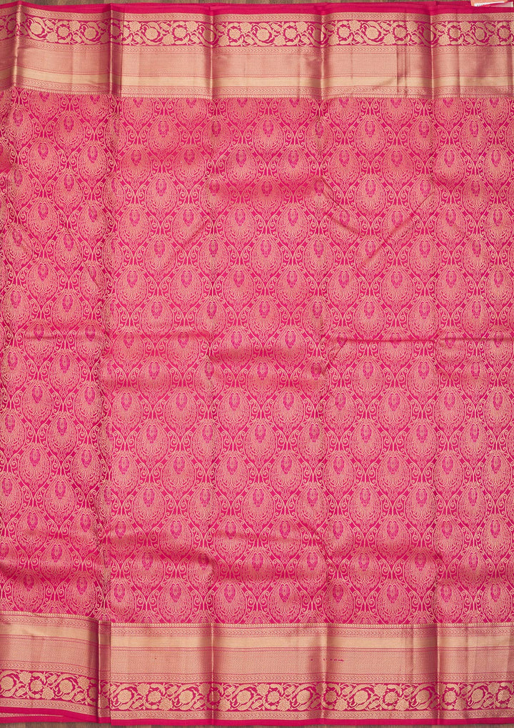 Rani Pink Zariwork Pure Silk Saree