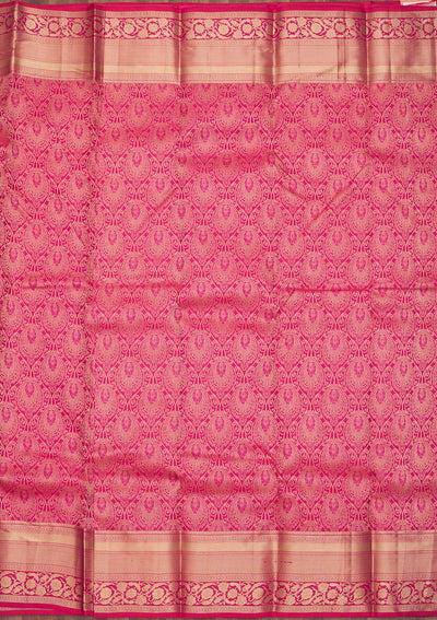 Rani Pink Zariwork Pure Silk Saree