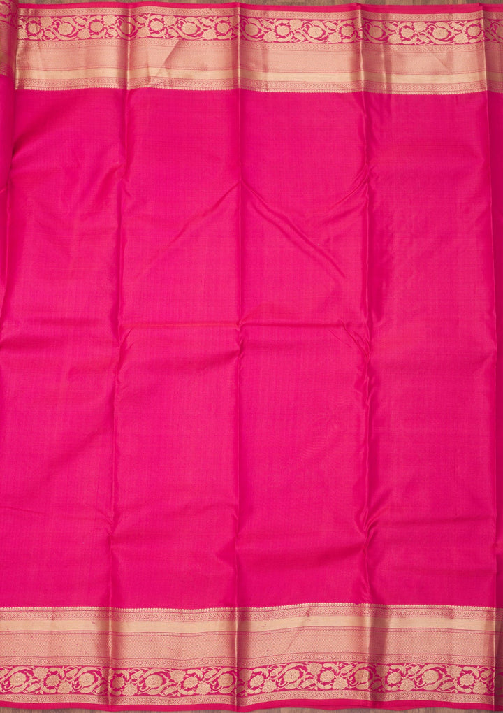 Rani Pink Zariwork Pure Silk Saree