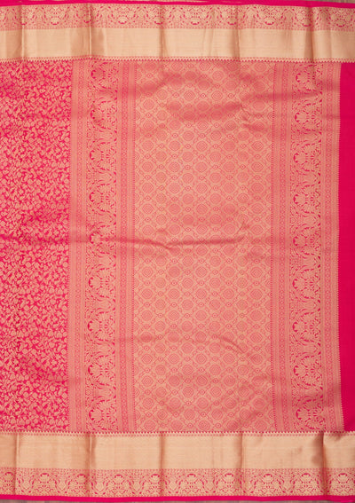 Rani Pink Zariwork Pure Silk Saree