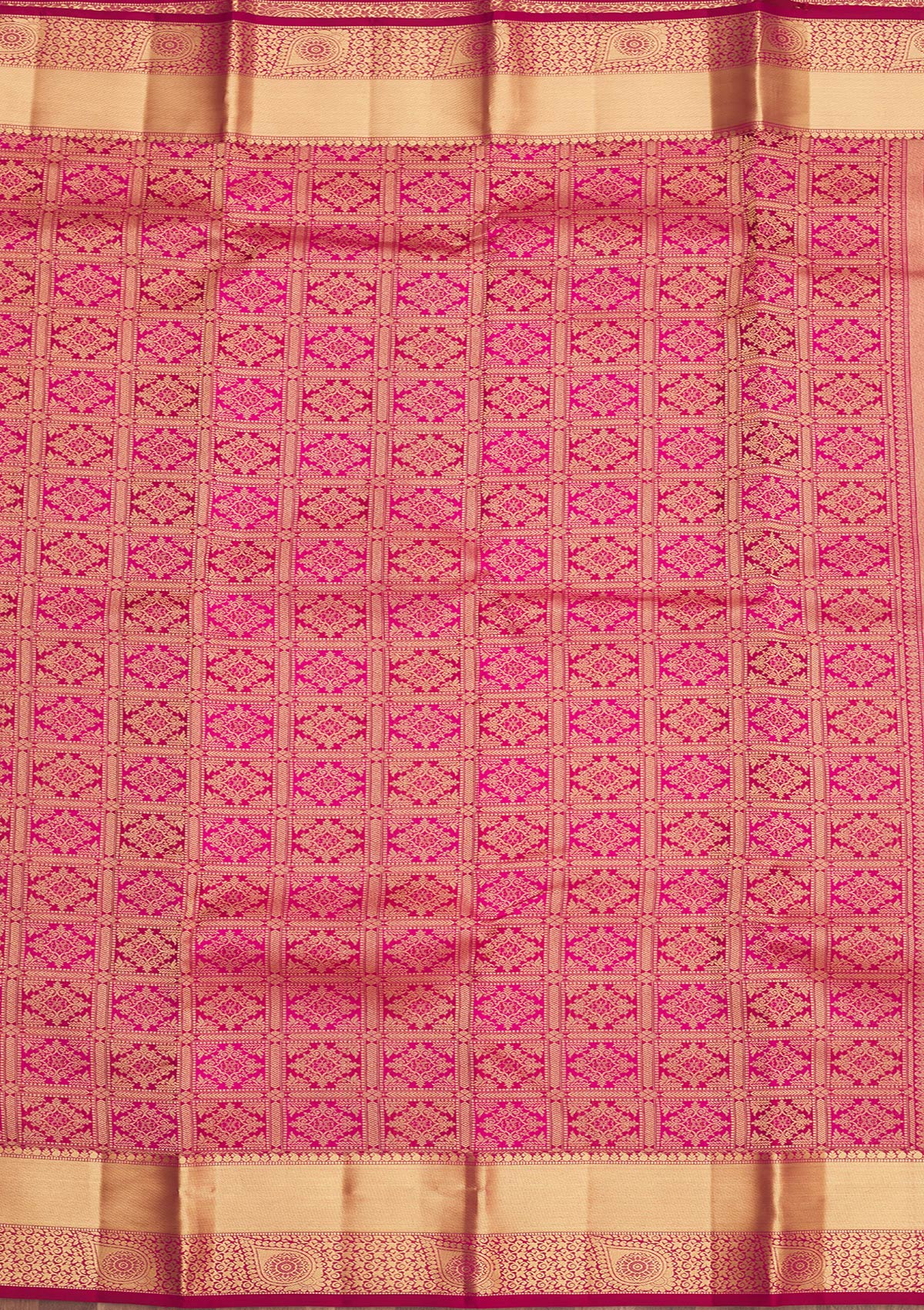 Rani Pink Zariwork Pure Silk Saree