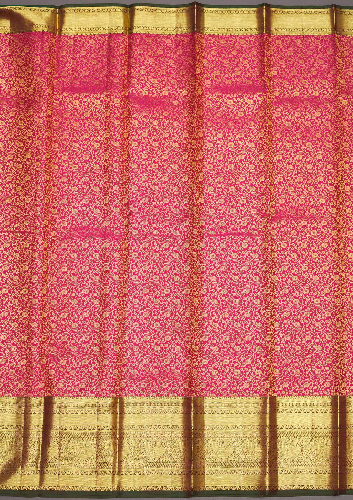 Rani Pink Zariwork Pure Silk Saree-Koskii