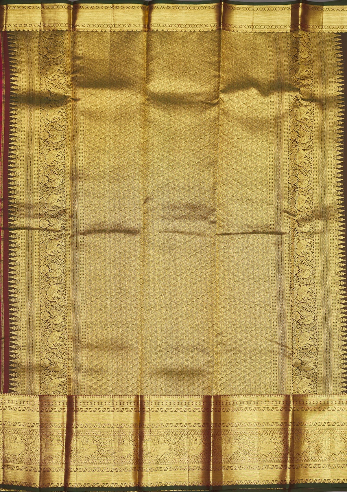 Rani Pink Zariwork Pure Silk Saree-Koskii