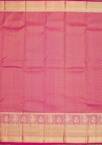 Rani Pink Zariwork Pure Silk Saree-Koskii