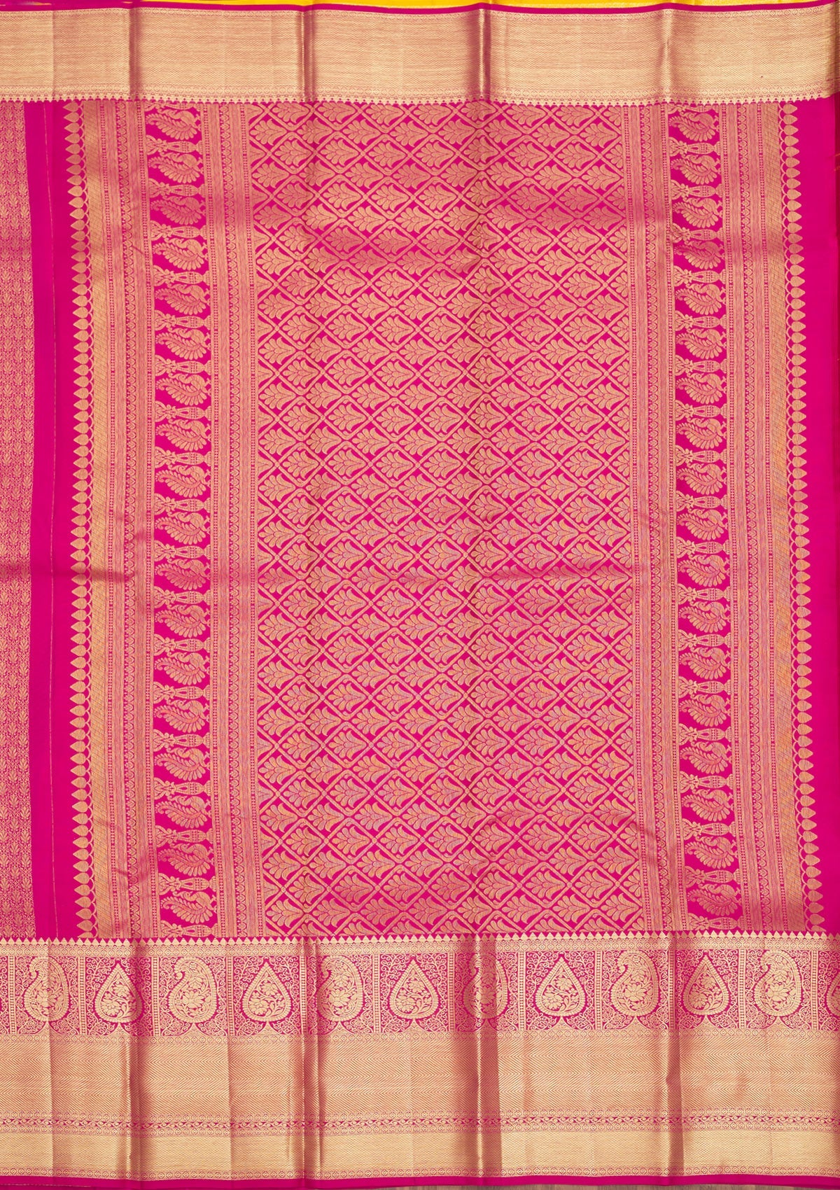 Rani Pink Zariwork Pure Silk Saree-Koskii