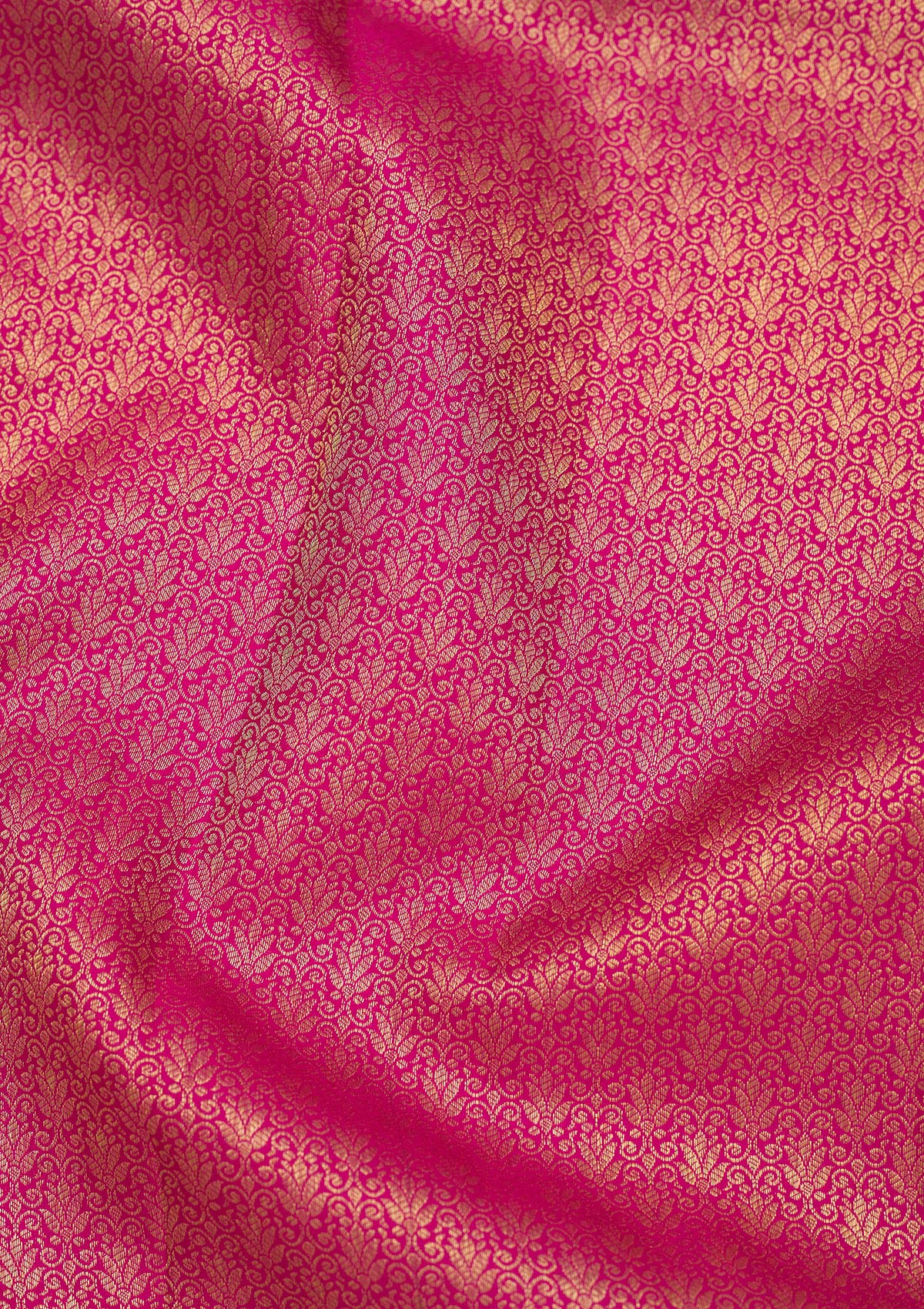 Rani Pink Zariwork Pure Silk Saree-Koskii