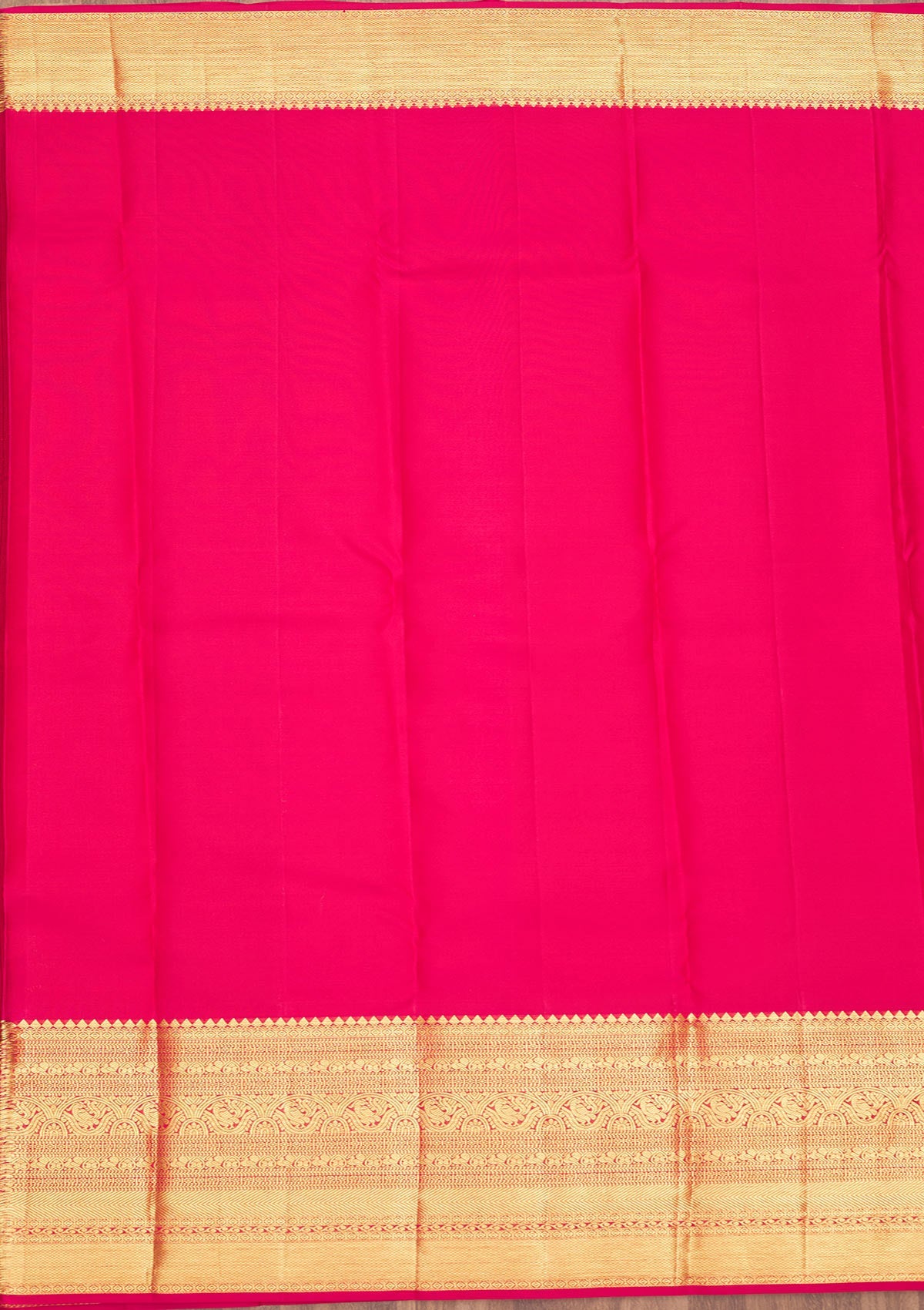 Rani Pink Zariwork Pure Silk Saree-Koskii