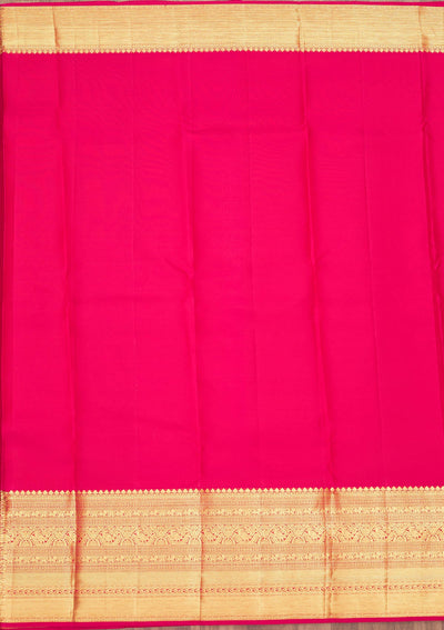 Rani Pink Zariwork Pure Silk Saree-Koskii