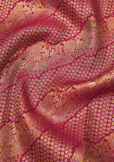 Rani Pink Zariwork Pure Silk Saree-Koskii