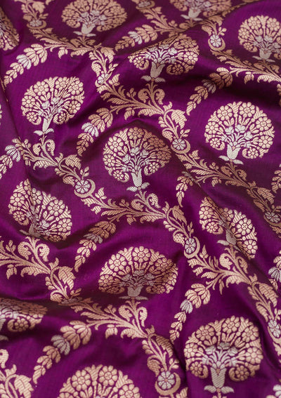 Purple Zariwork Pure Silk Saree-Koskii