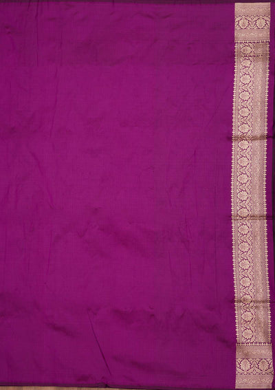 Purple Zariwork Pure Silk Saree-Koskii
