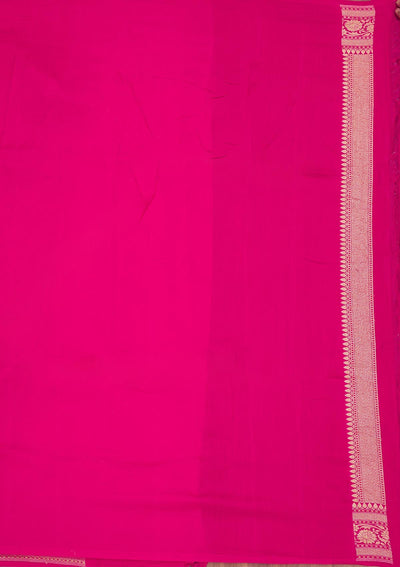 Rani Pink Zariwork Pure Silk Saree-Koskii