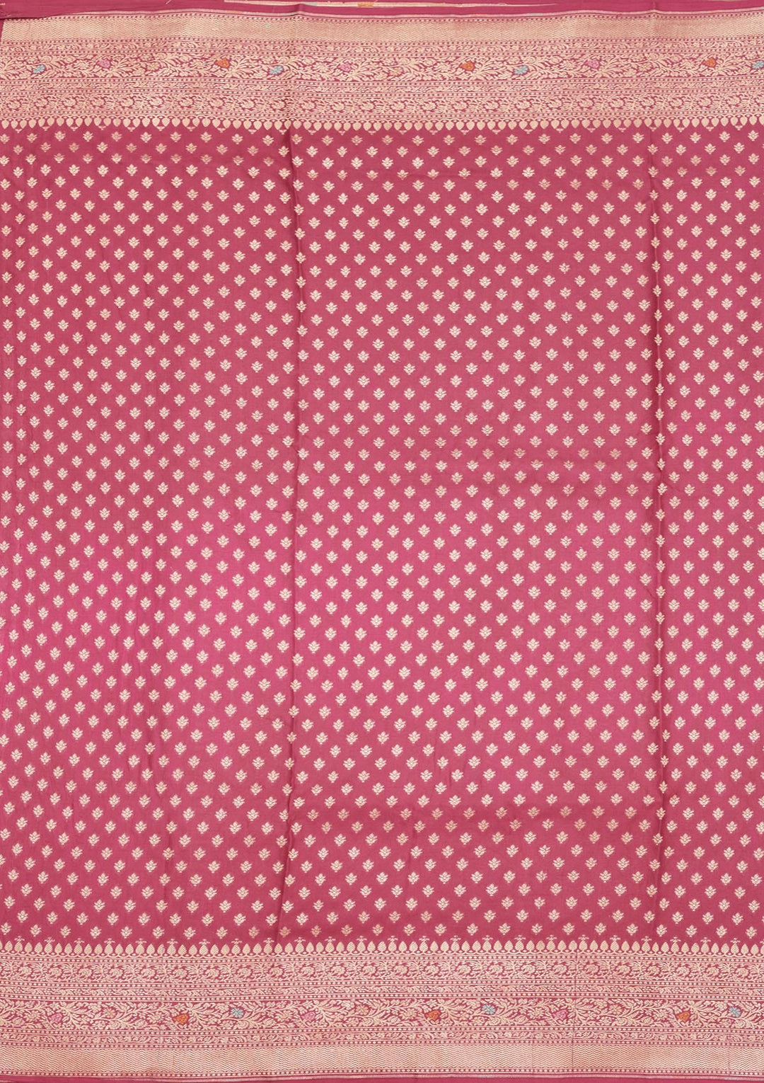 Rani Pink Zariwork Pure Silk Saree-Koskii