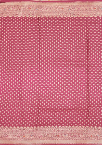 Rani Pink Zariwork Pure Silk Saree-Koskii