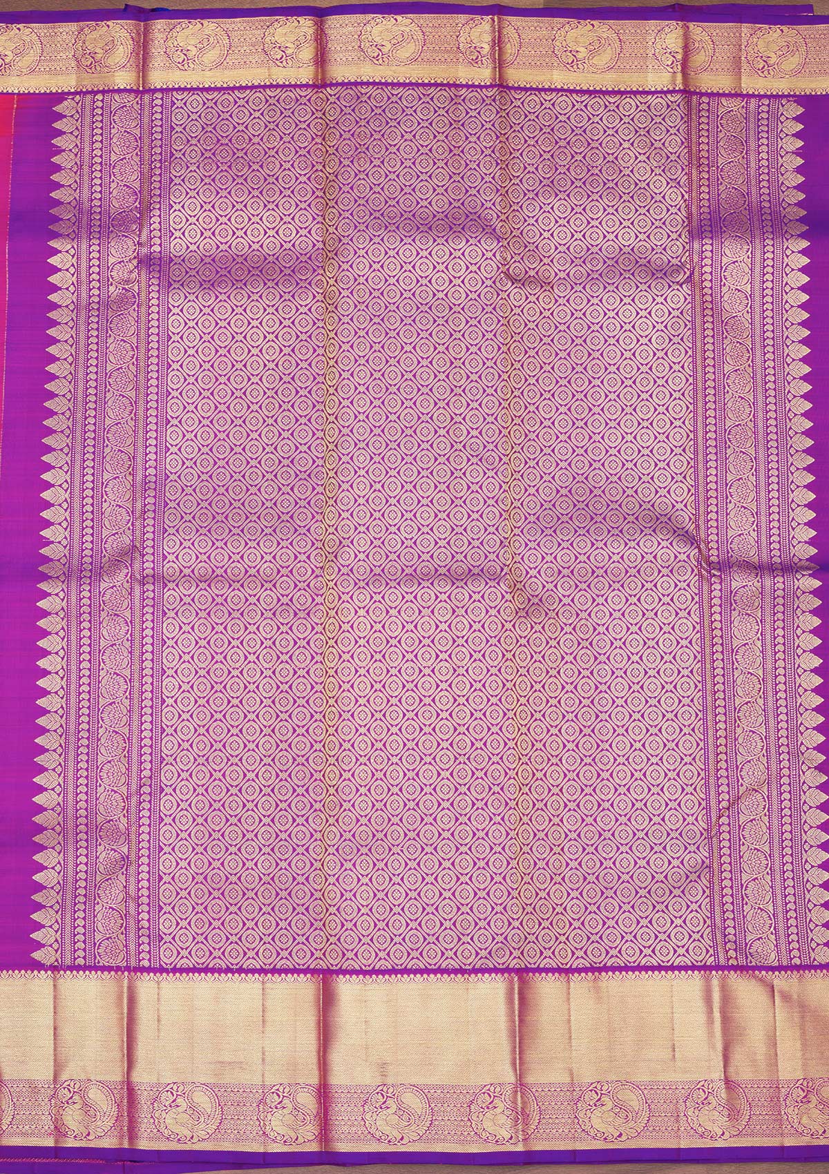 Rani Pink Zariwork Pure Silk Saree-Koskii