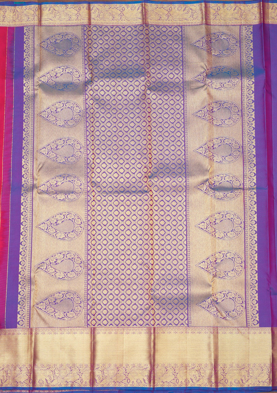 Rani Pink Zariwork Pure Silk Saree-Koskii
