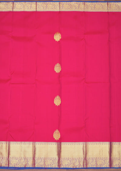 Rani Pink Zariwork Pure Silk Saree-Koskii