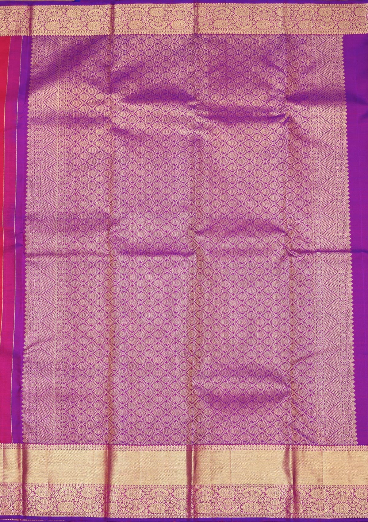Rani Pink Zariwork Pure Silk Saree-Koskii