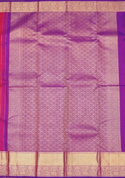 Rani Pink Zariwork Pure Silk Saree-Koskii