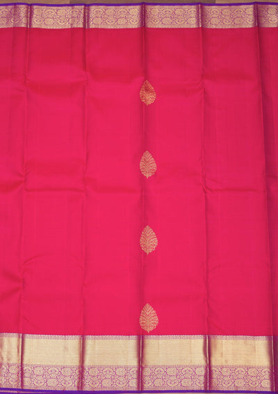 Rani Pink Zariwork Pure Silk Saree-Koskii