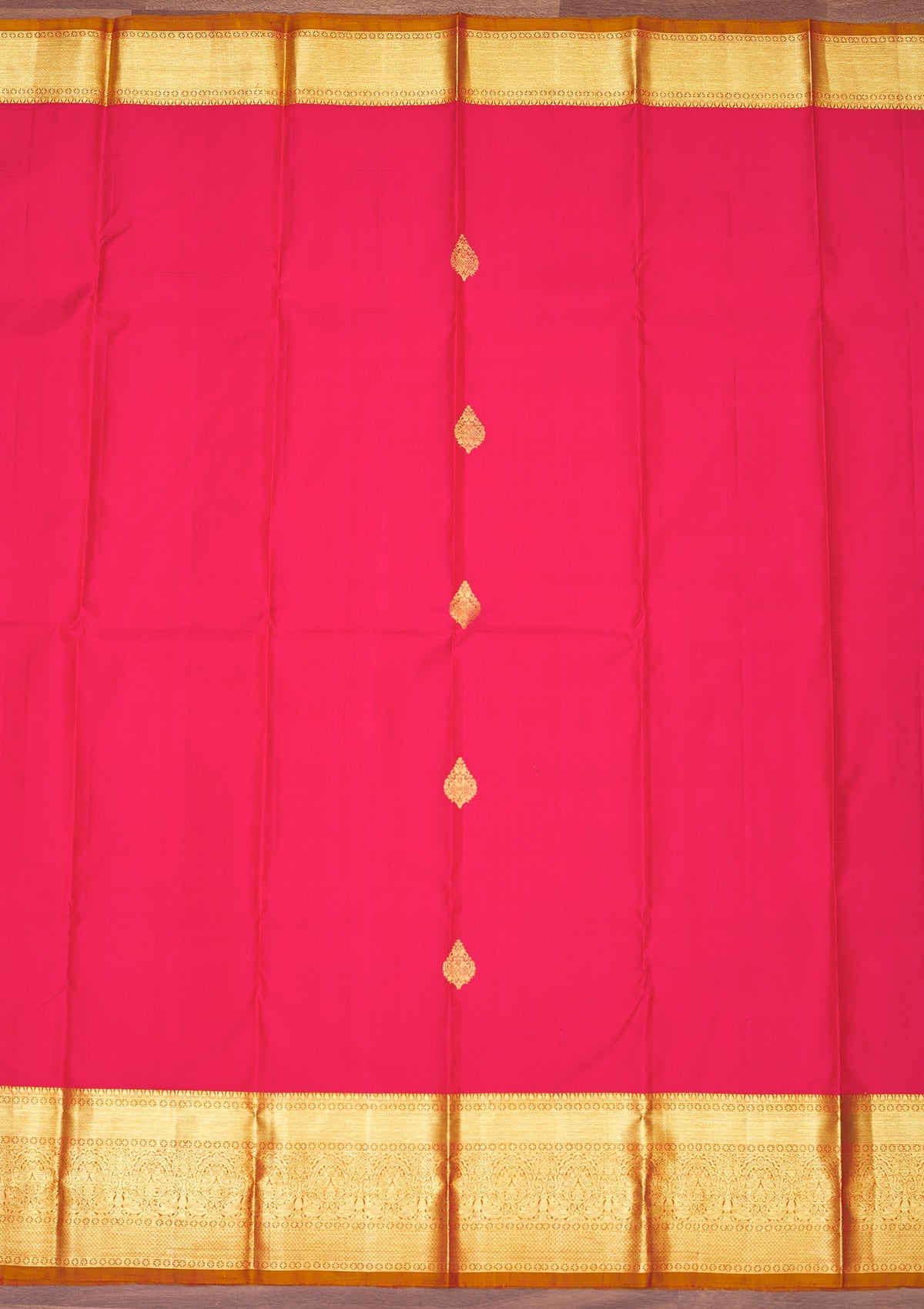 Rani Pink Zariwork Pure Silk Saree-Koskii