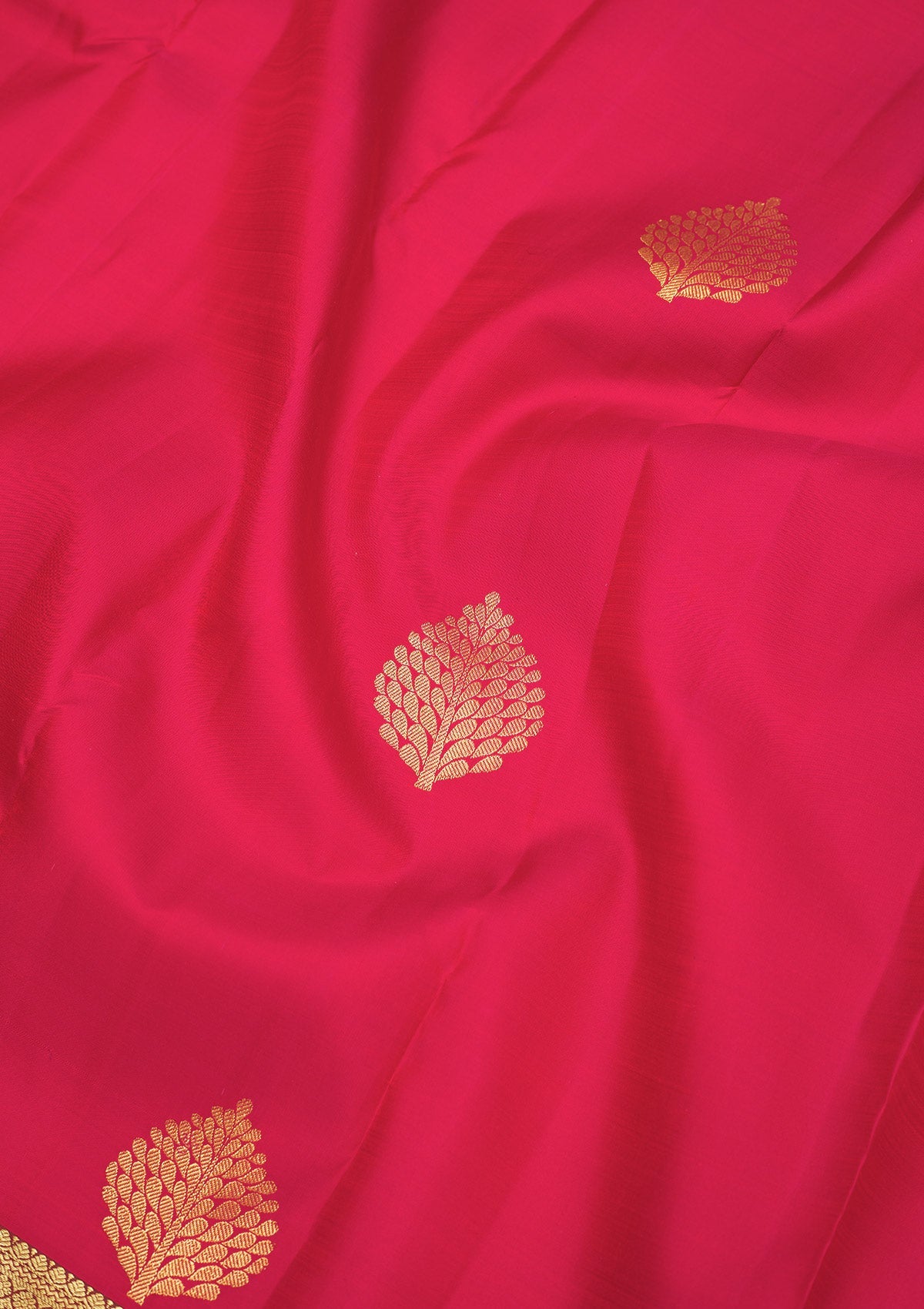 Rani Pink Zariwork Pure Silk Saree-Koskii