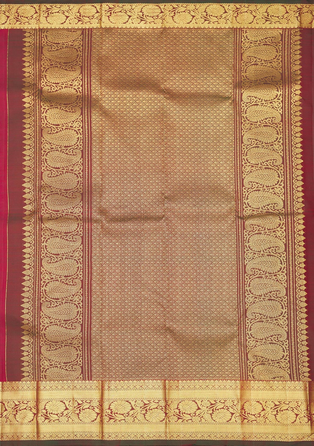 Rani Pink Zariwork Pure Silk Saree-Koskii
