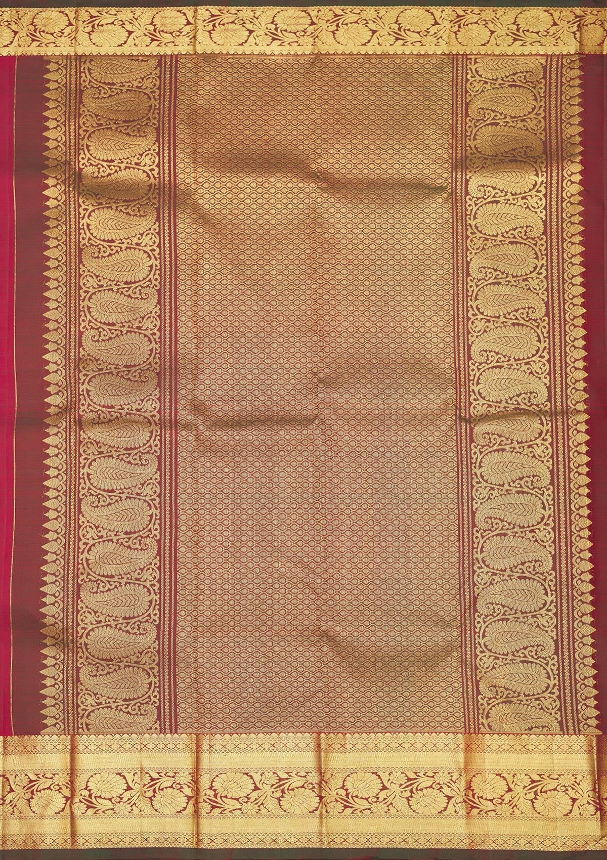 Rani Pink Zariwork Pure Silk Saree-Koskii