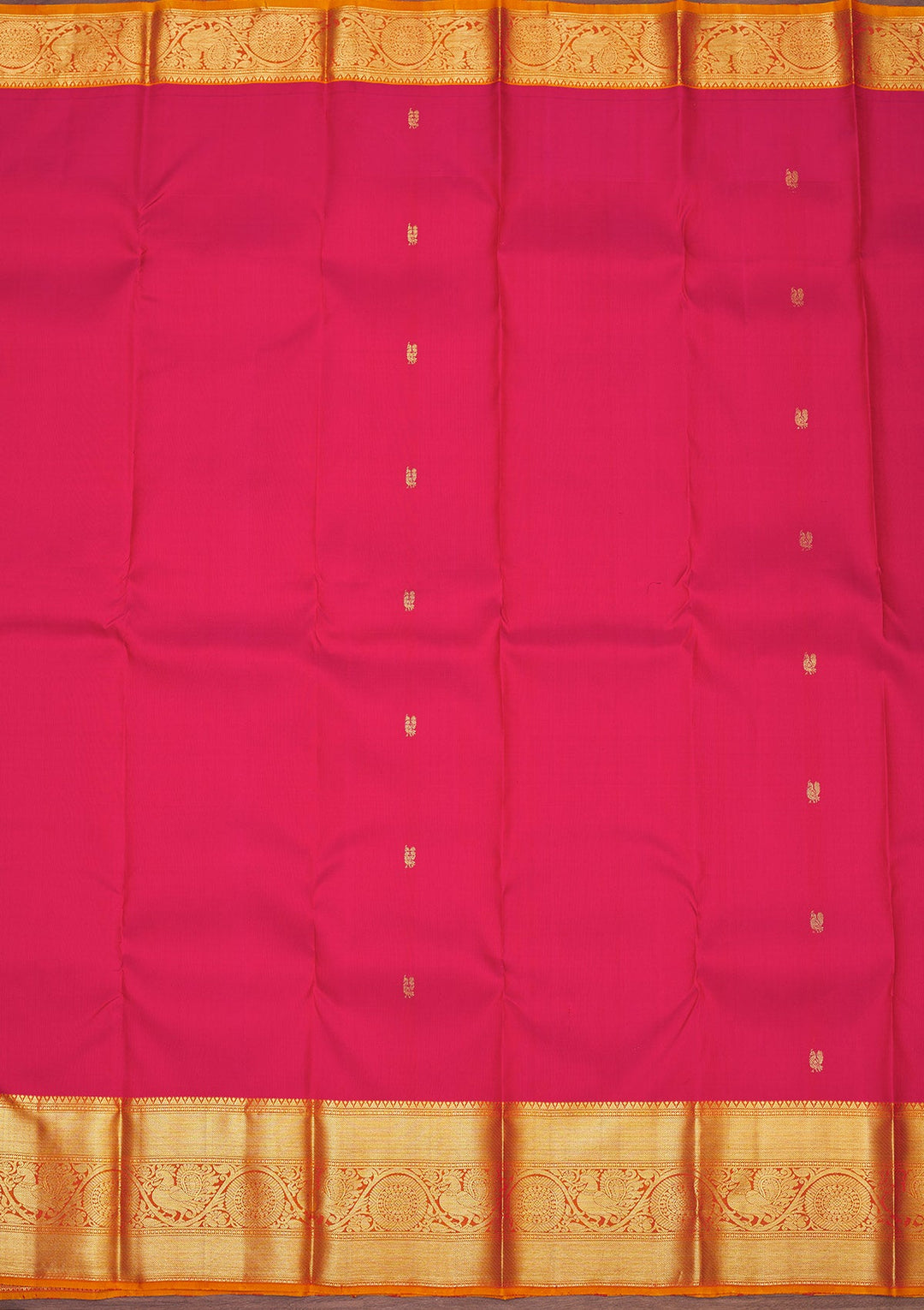 Rani Pink Zariwork Pure Silk Saree-Koskii
