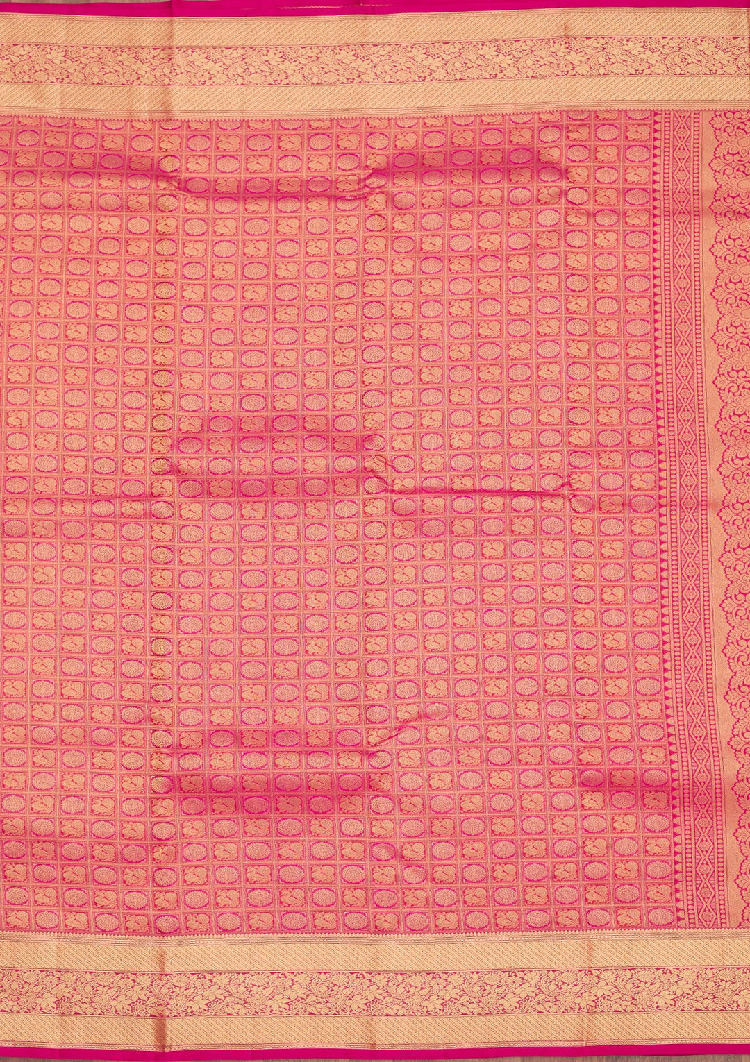 Rani Pink Zariwork Pure Silk Saree