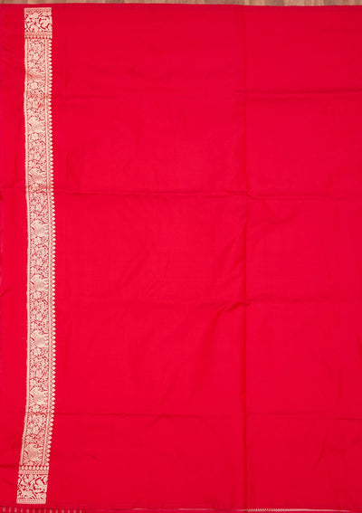 Rani Pink Zariwork Pure Silk Saree-Koskii