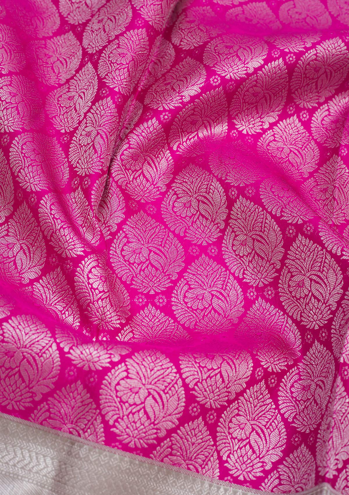 Rani Pink Zariwork Pure Silk Saree