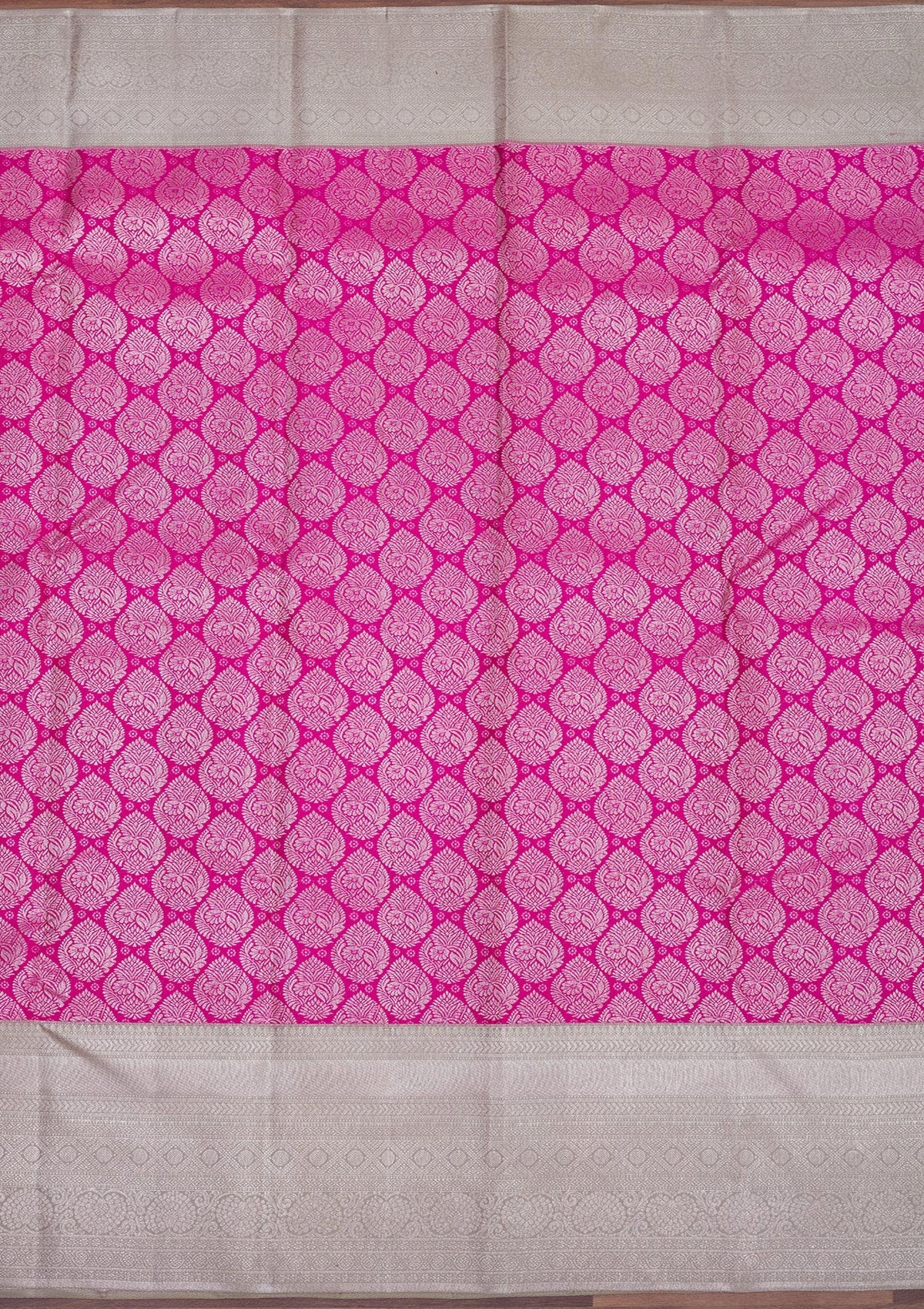 Rani Pink Zariwork Pure Silk Saree