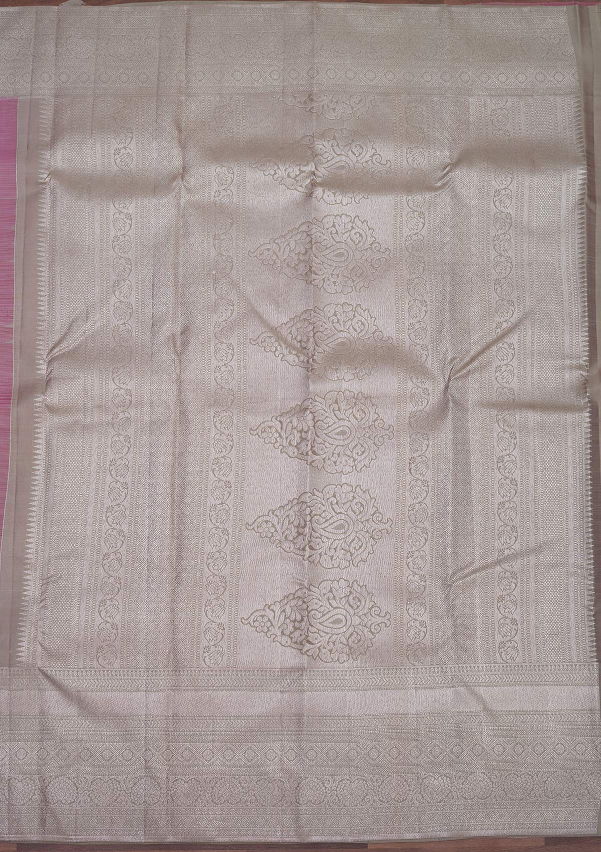 Rani Pink Zariwork Pure Silk Saree