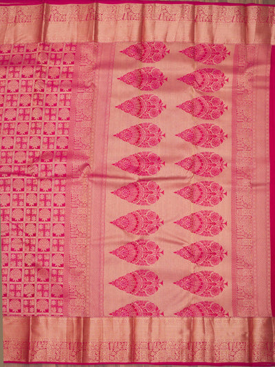 Rani Pink Zariwork Pure Silk Saree