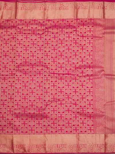 Rani Pink Zariwork Pure Silk Saree