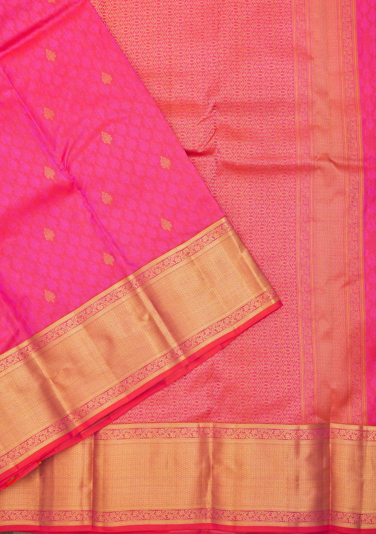 Rani Pink Zariwork Pure Silk Saree