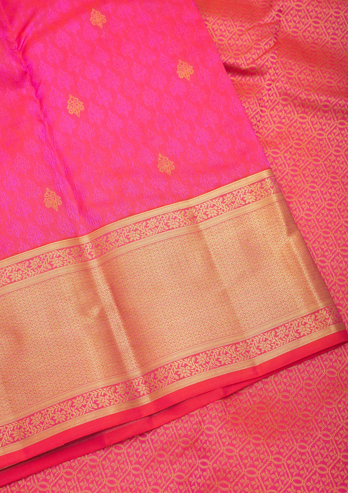 Rani Pink Zariwork Pure Silk Saree