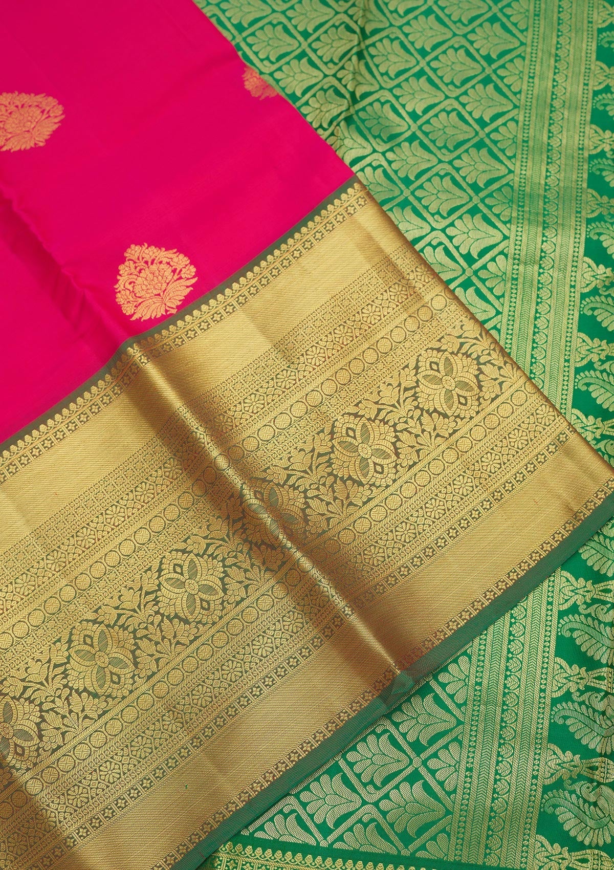 Rani Pink Zariwork Pure Silk Saree