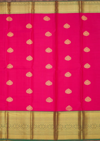 Rani Pink Zariwork Pure Silk Saree